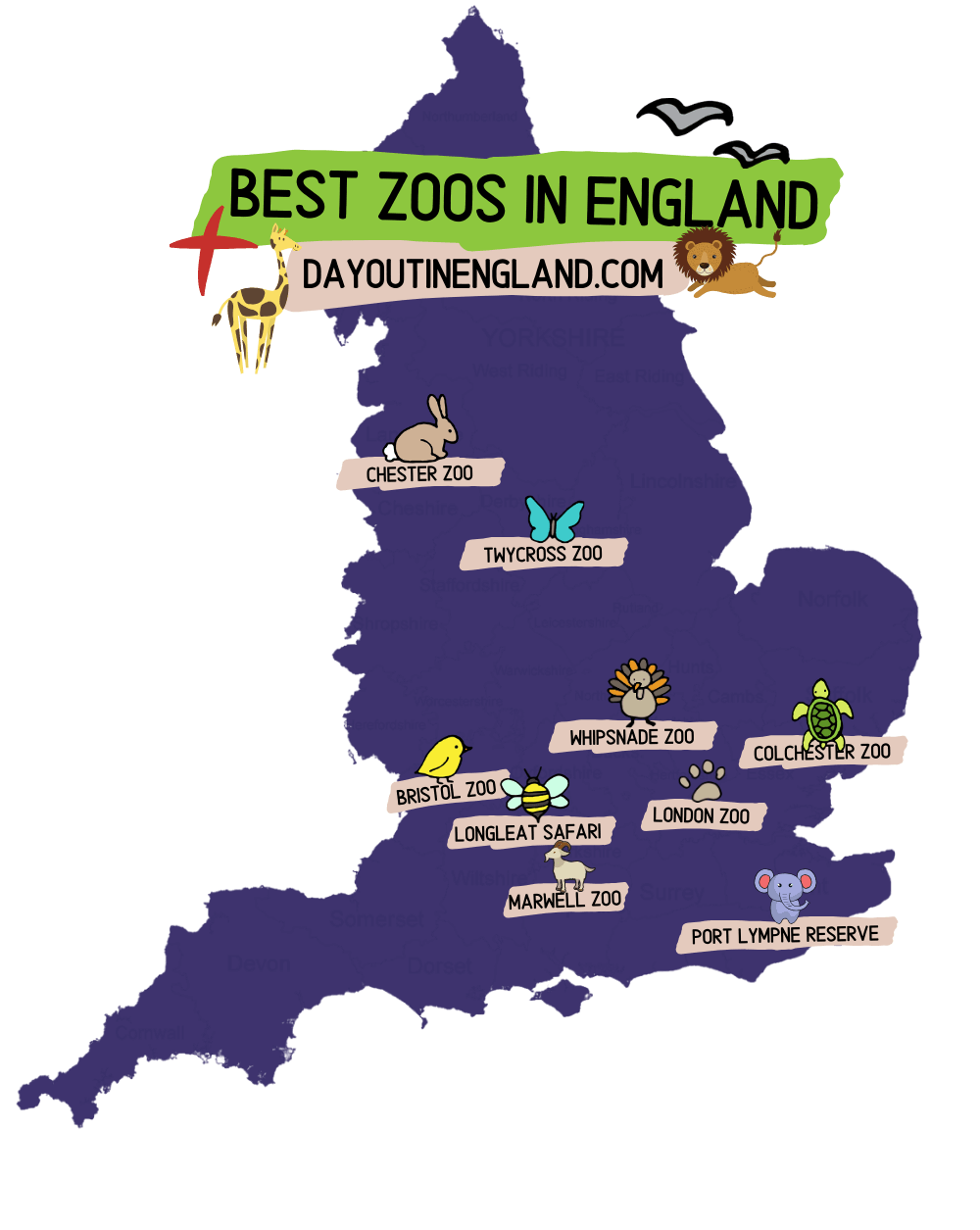 Zoos In England Map