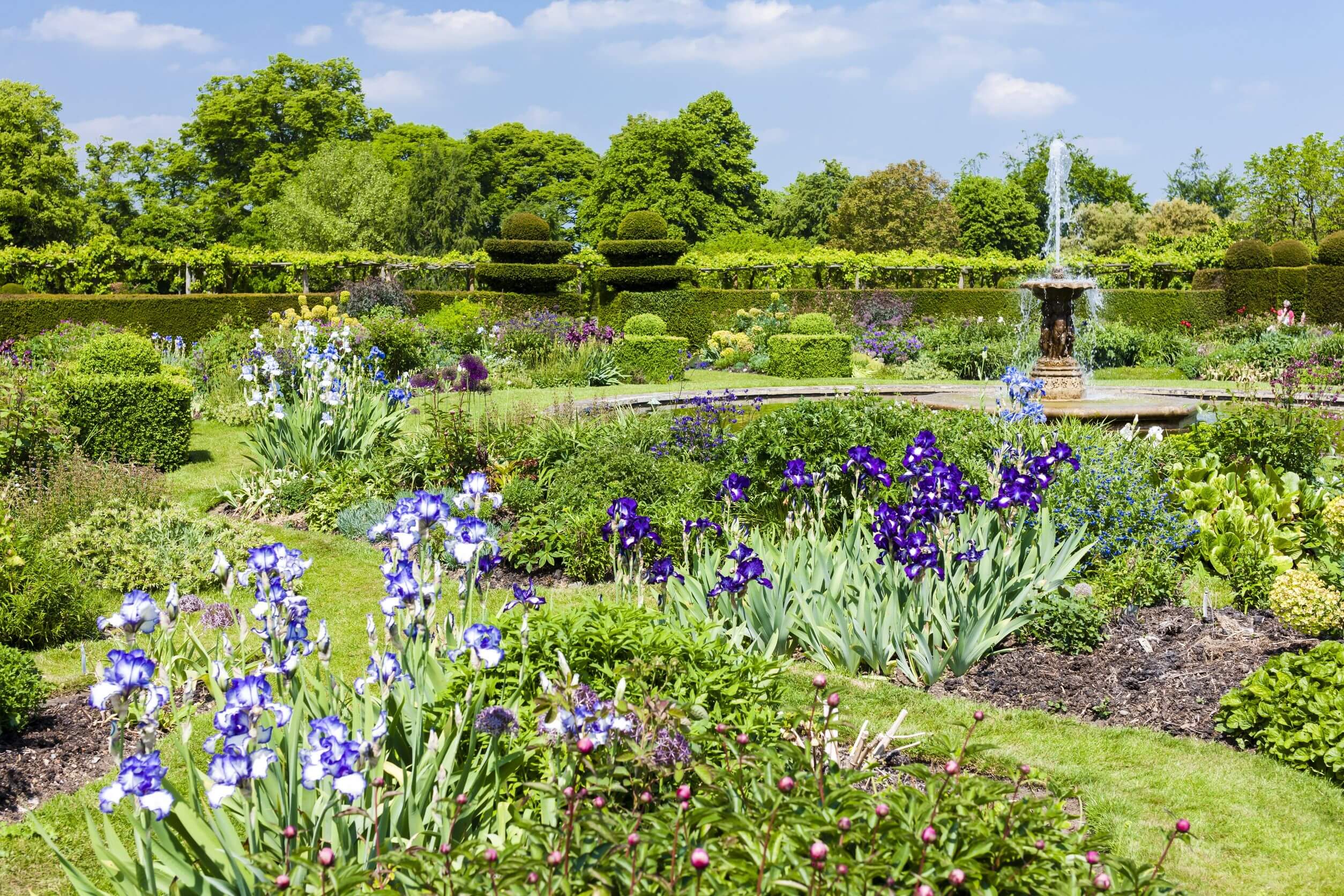 garden of hatfield house, hertfordshire, england