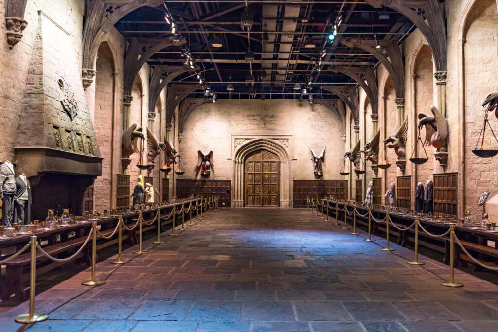 LEAVESDEN, UK - MARCH 24th 2017: The set of the Great Hall as Hogwarts. The Hall is located at the Warner Brothers studio and can be visited during the Making of Harry Potter tour. The studio is near London in Leavesden, UK