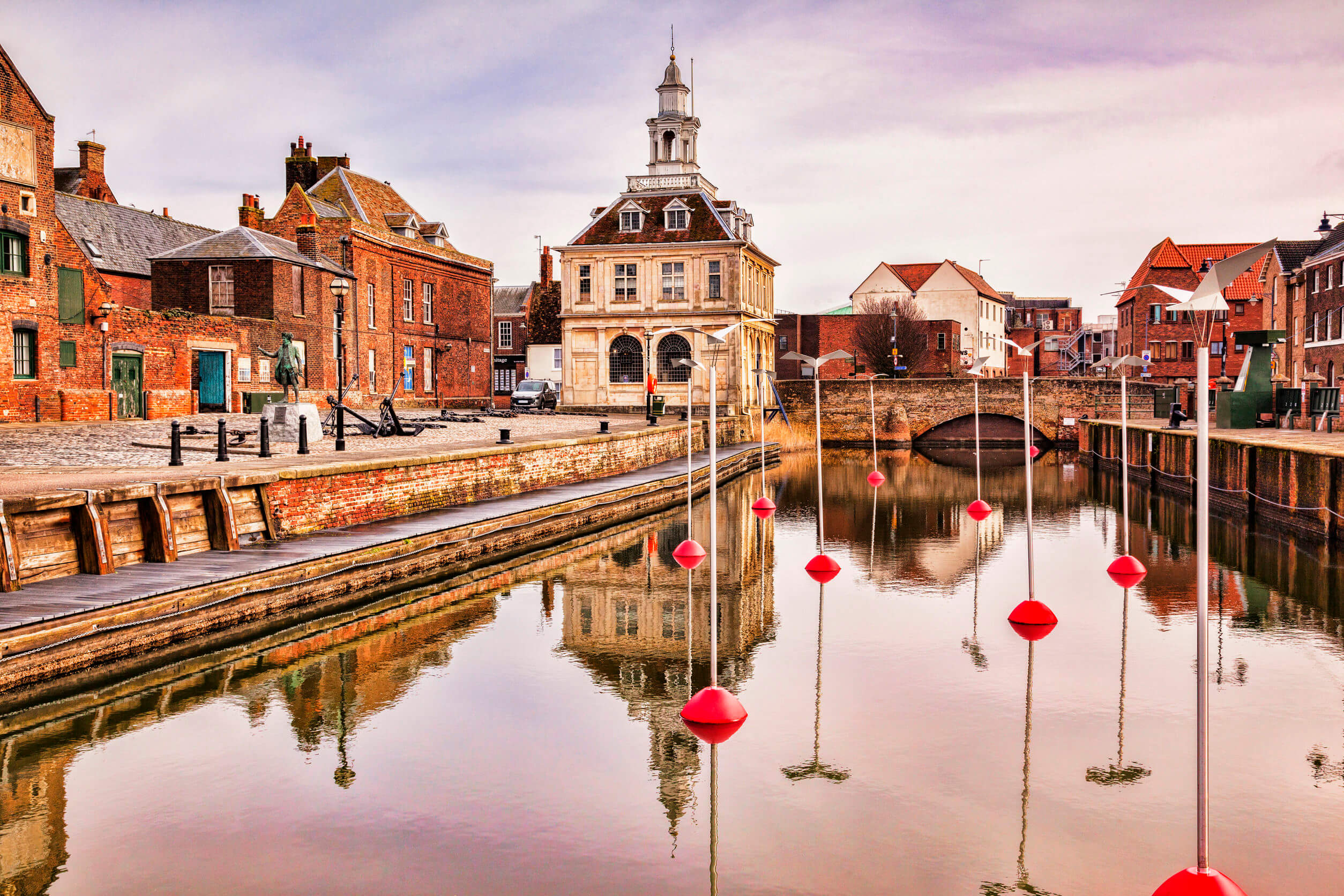 Purfleet Quay, King's Lynn, Norfolk, England - Artworks are in conjunction with the town of Amiens, and funded by the European Commission.