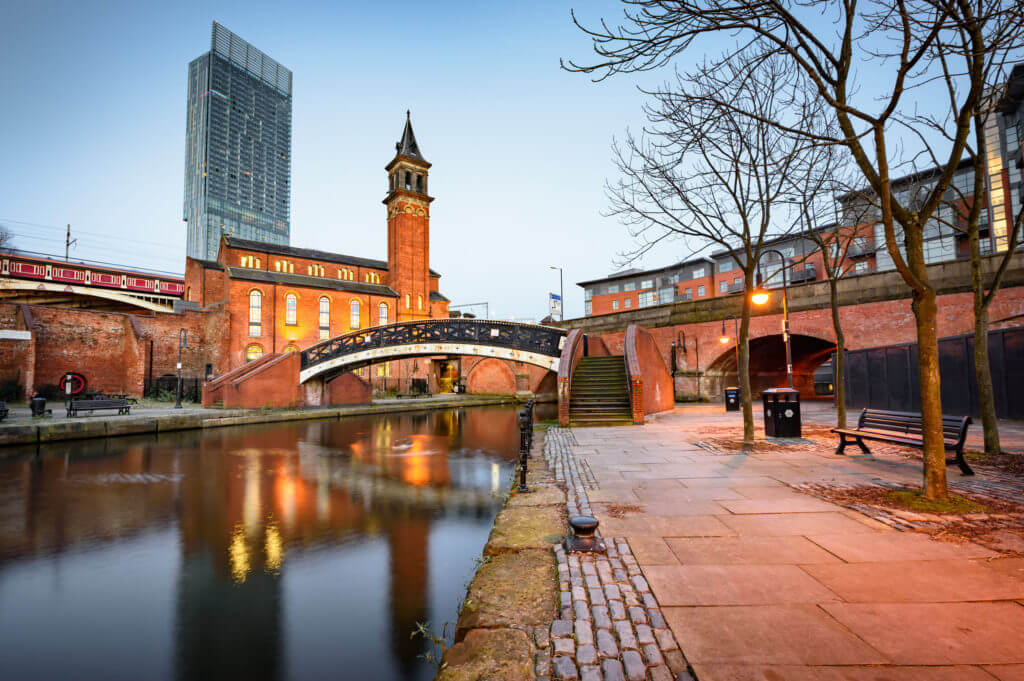 Water way canal area in Manchester ,North west England