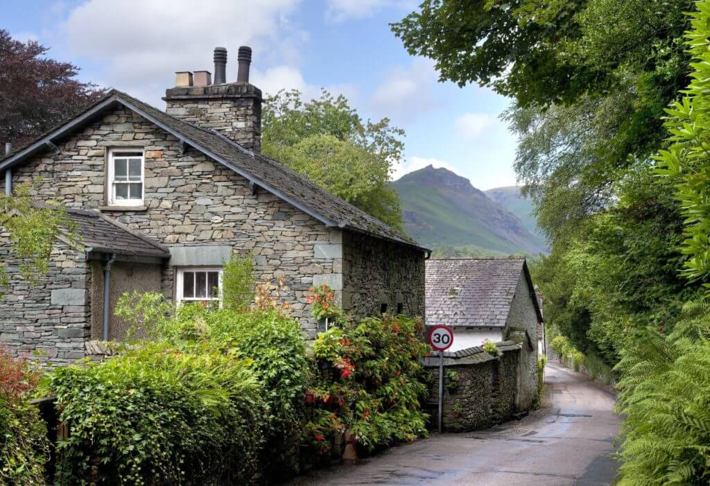 Grasmere village, the Lake District, Cumbria, England.