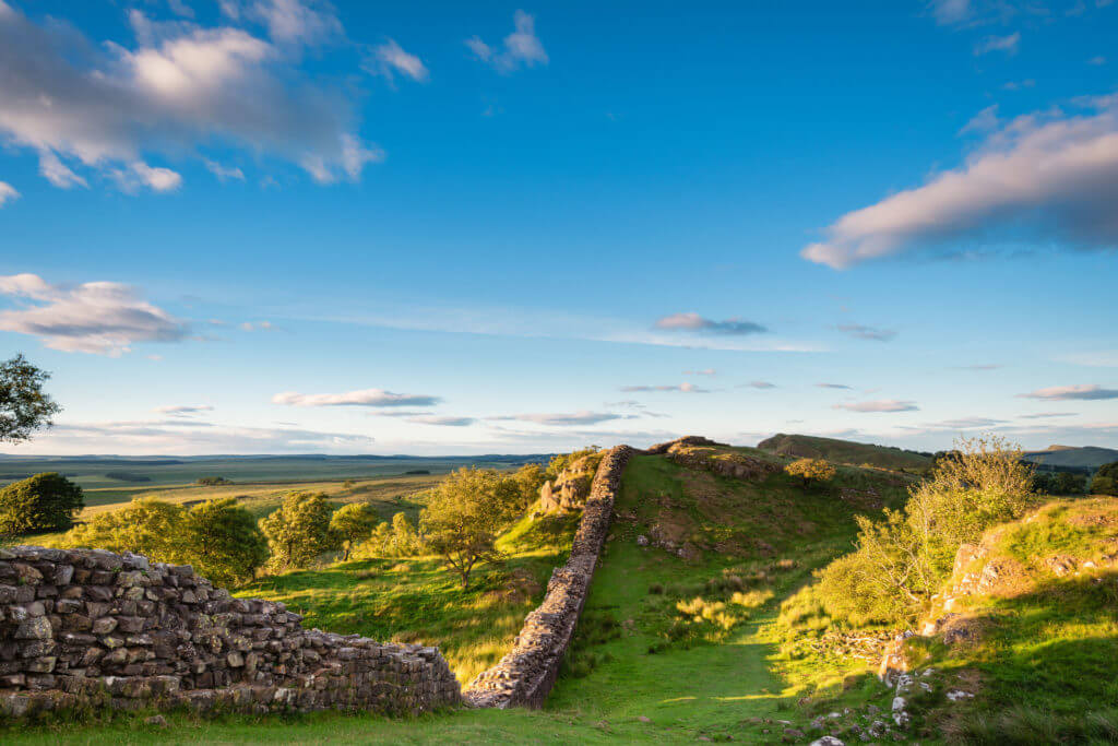 Hadrian's Wall is a World Heritage Site in the beautiful Northumberland National Park. Popular with walkers along the Hadrian's Wall Path and Pennine Way