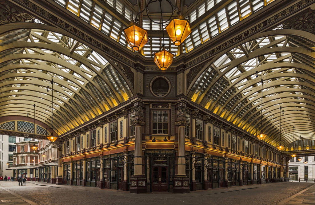 interior of a victorian style market hall in London, Great Britain