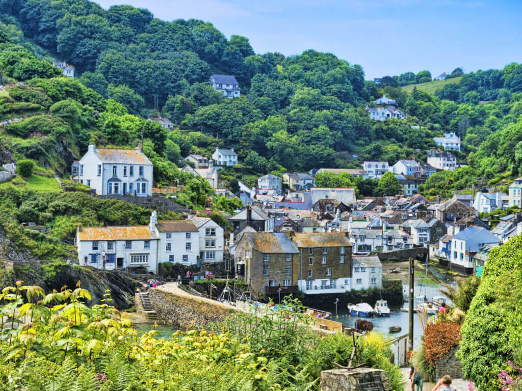 6 June 2018: Polperro, Cornwall, UK - One of the most beautiful villages in Cornwall.