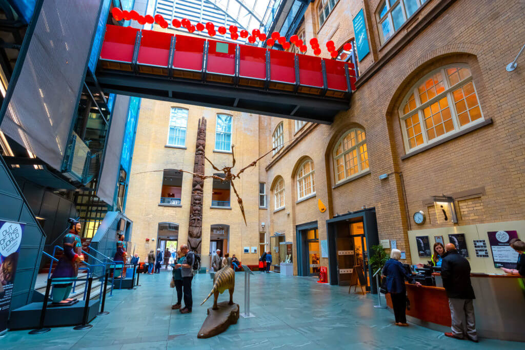 Liverpool, UK - May 16 2018: World Museum Liverpool houses extensive collections of archaeology, natural and physical sciences, included the Natural History Centre and a planetarium