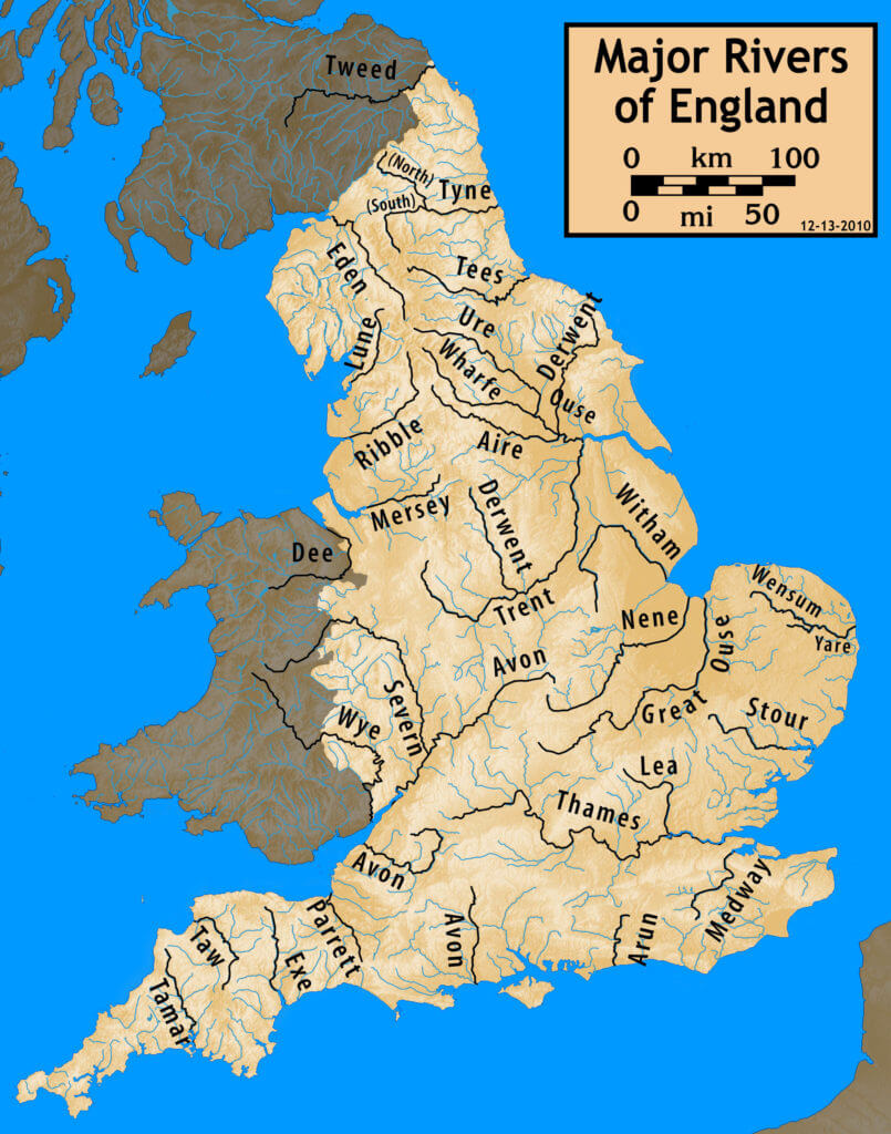 map of rivers in england 