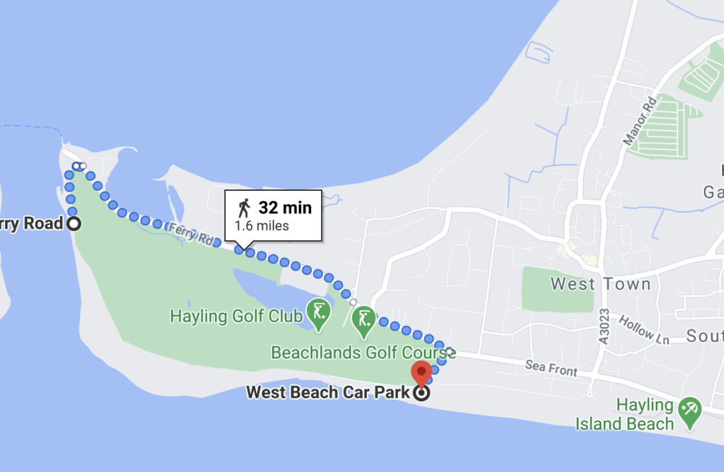 Map of Hayling Island walk