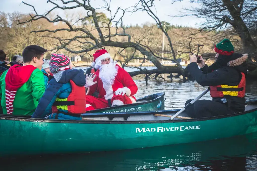 Christmas Canoe with Santa in Hampshire