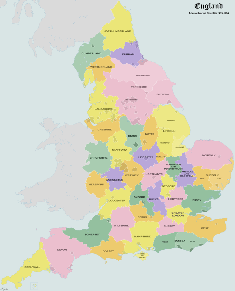 County map of england