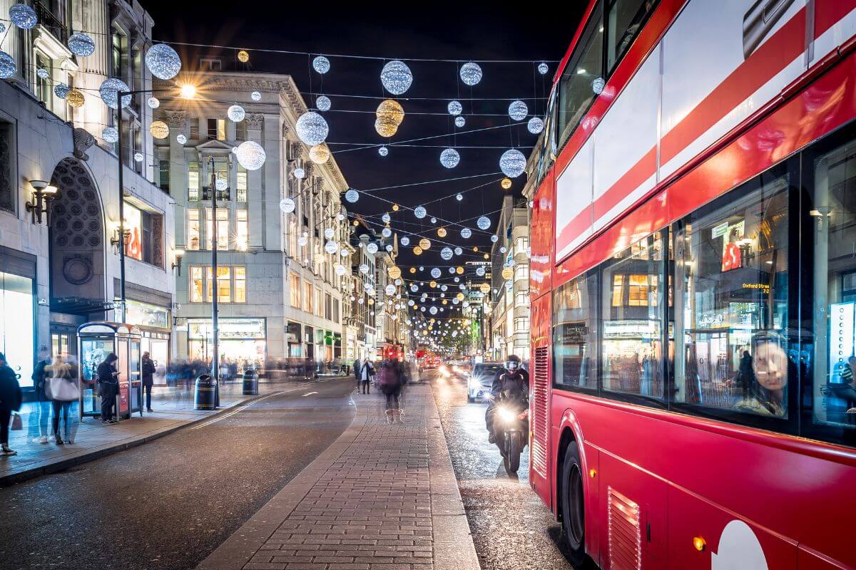 London at Christmas in Oxford Street 