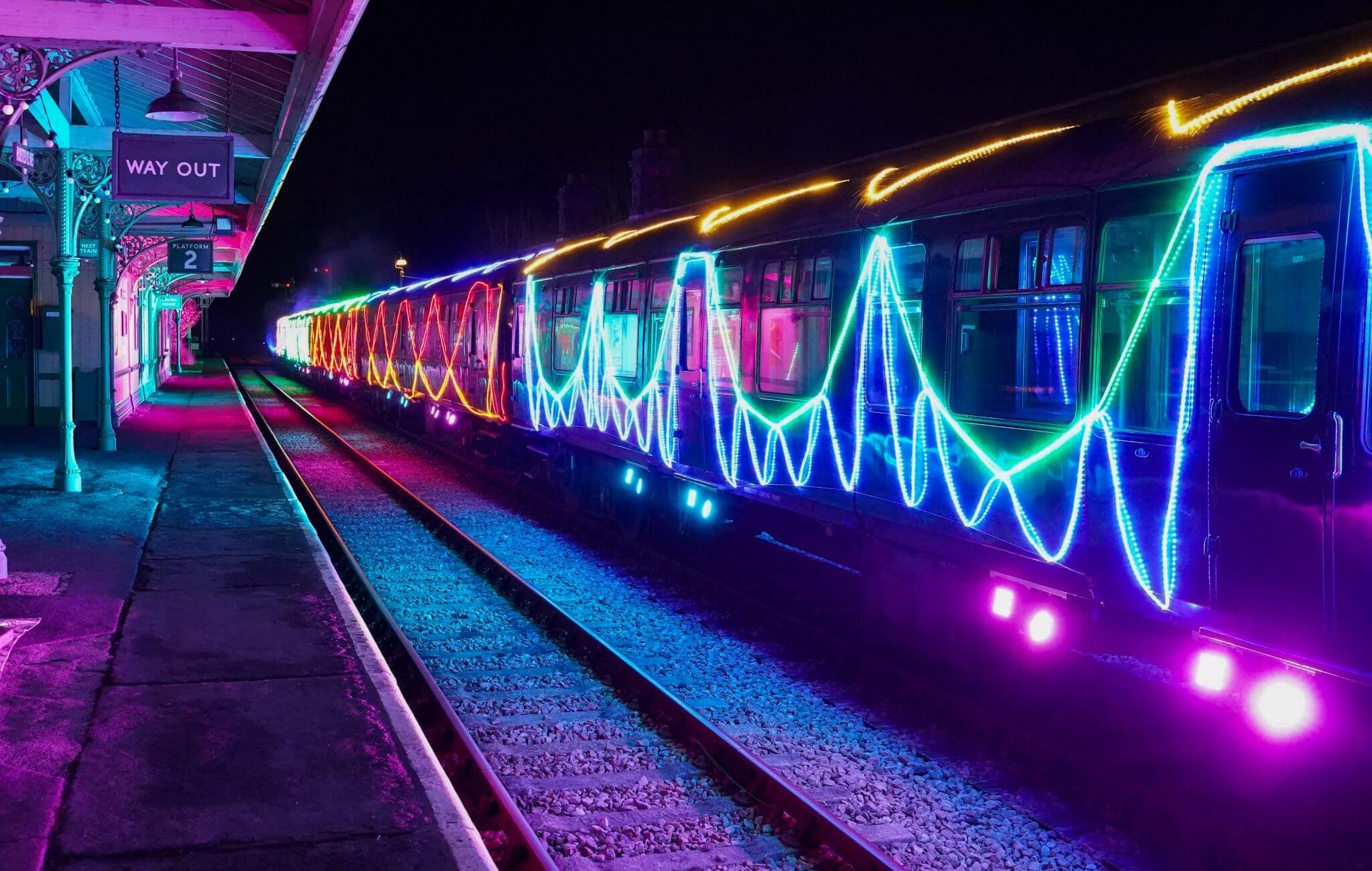 SteamLights at Bluebell Railway at Christmas 