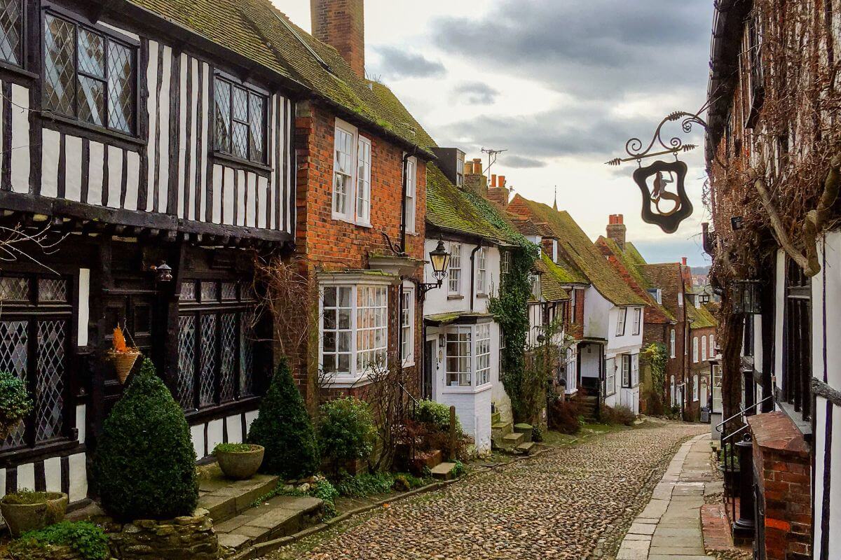 Half-timbered houses in England's interesting town of Rye