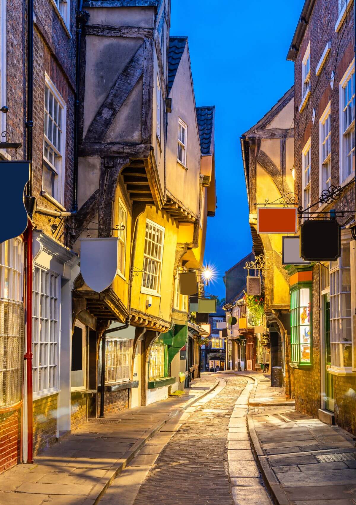 The Shambles at night in York