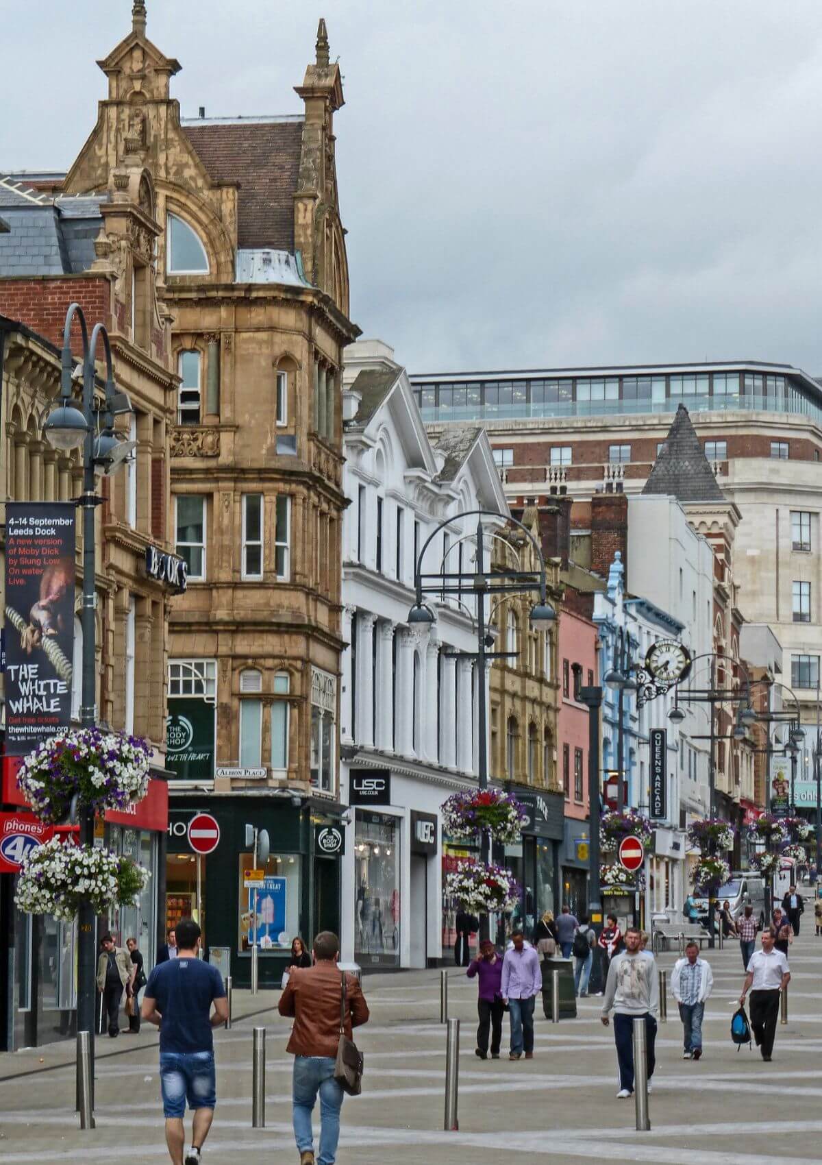 A shopping day trip along Briggate in Leeds
