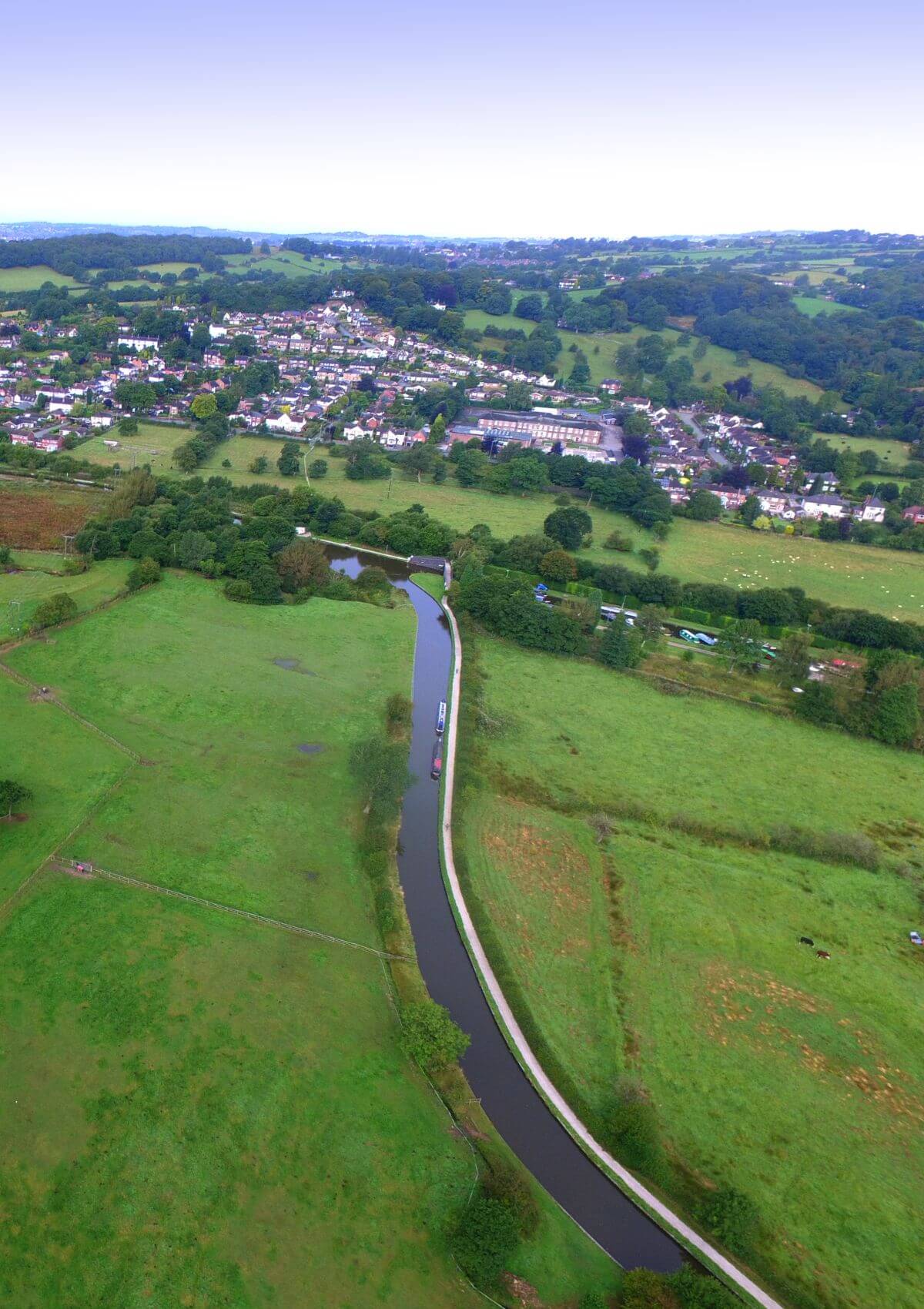 Narrowboats on the Caldon Canal in England