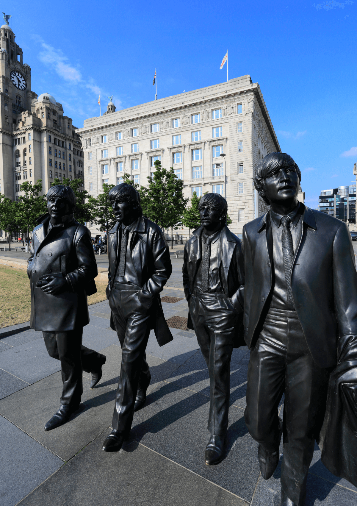 Les statues des Beatles, Liverpool, Angleterre