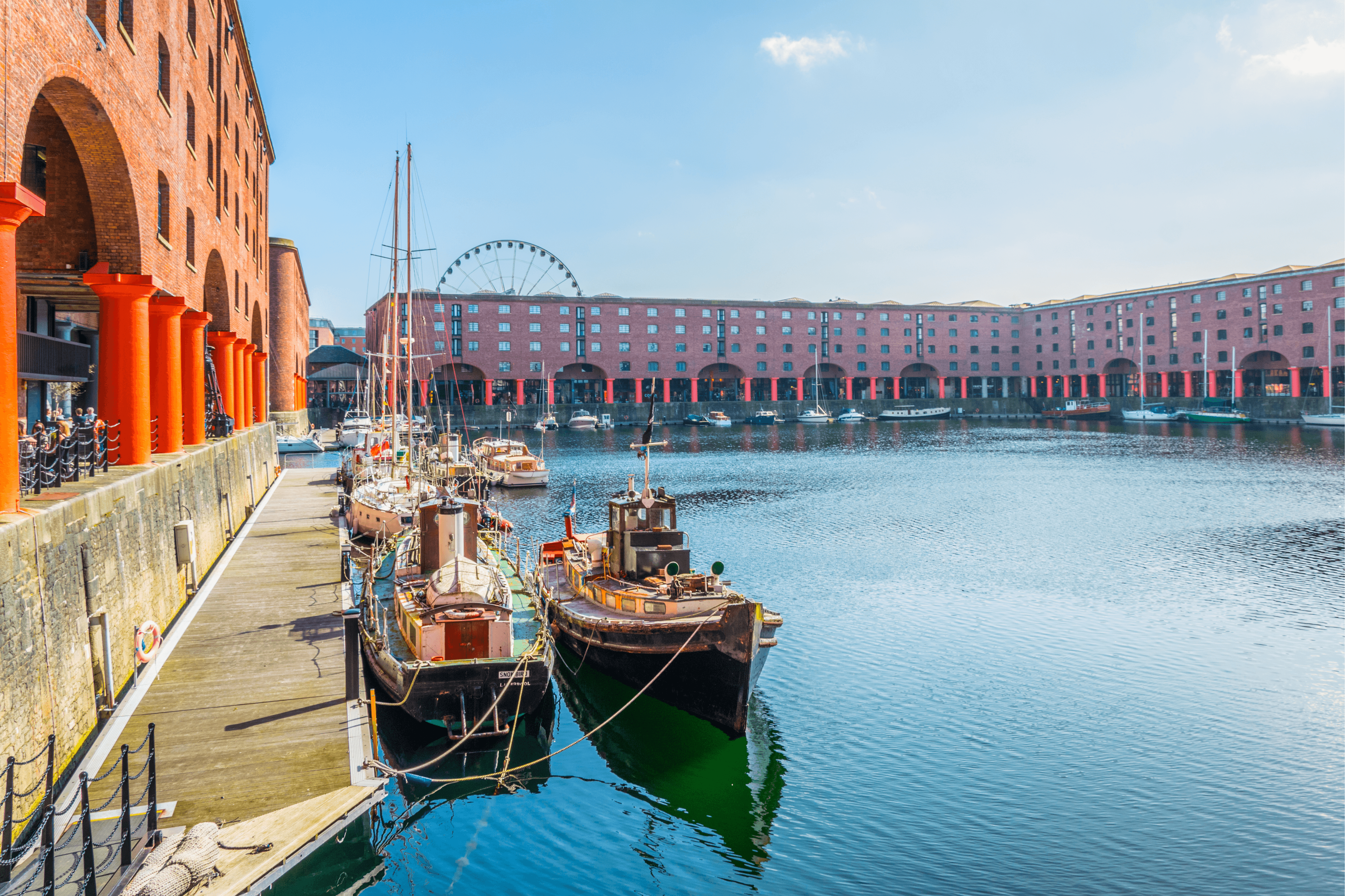 Paddleboarding in Merseyside at the Albert Docks in Liverpool