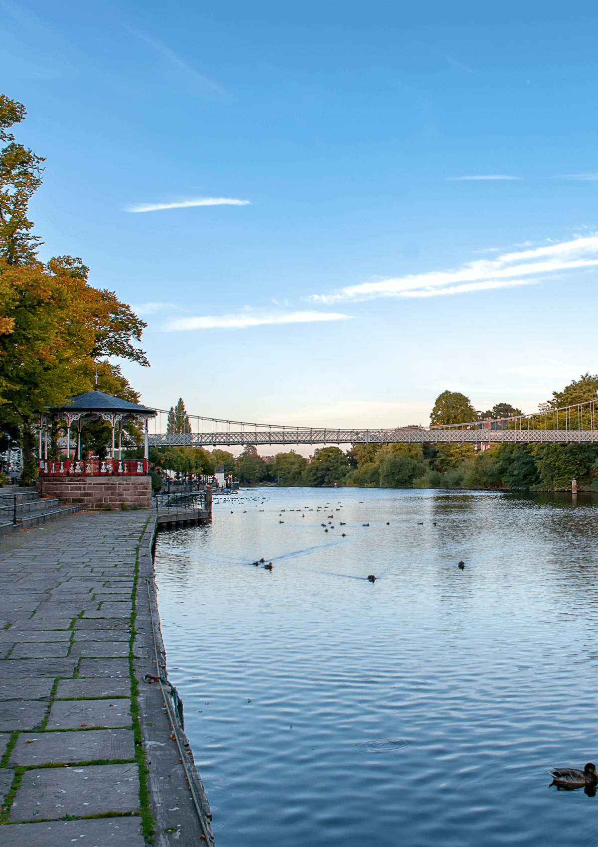 A bridge across the River Dee, Cheshire, England