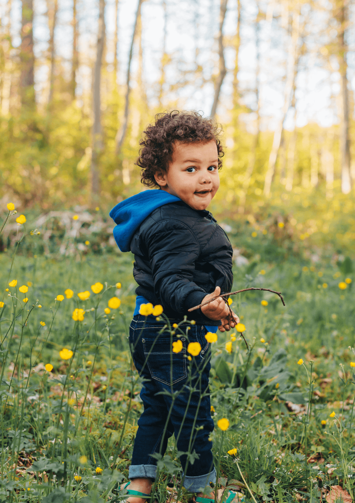 Toddler exploring the local area 