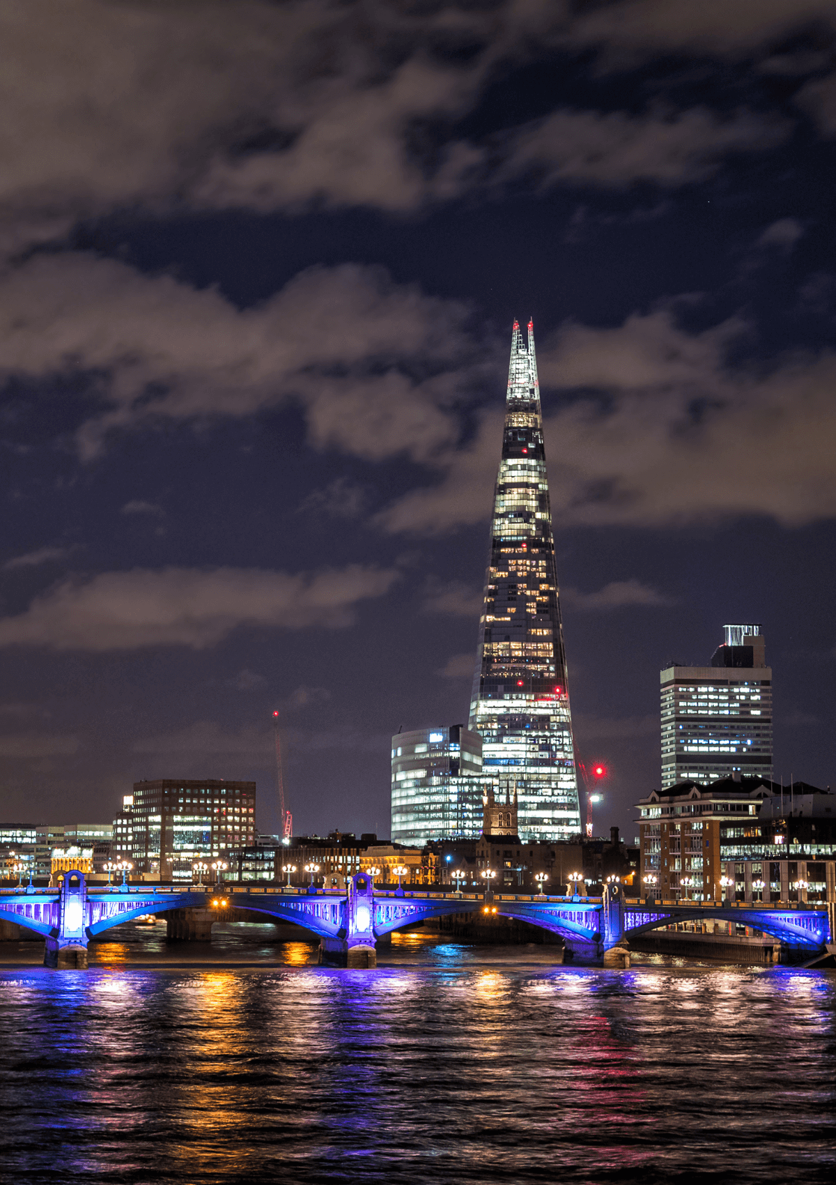 View of The Shard in London from the River Thames 