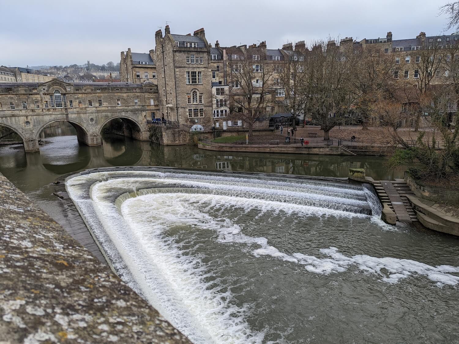 View over the bridge in Bath