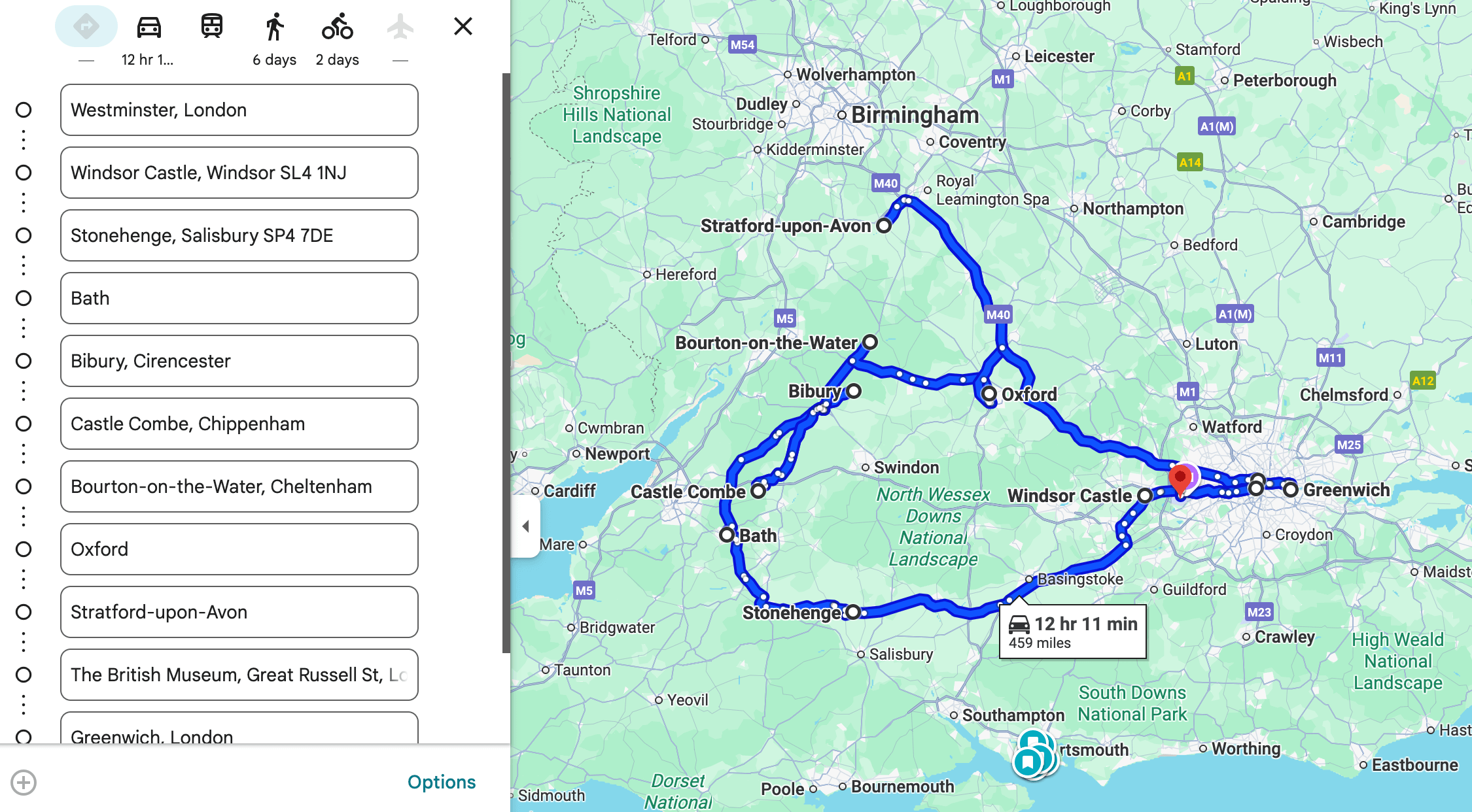 England in a week: the map